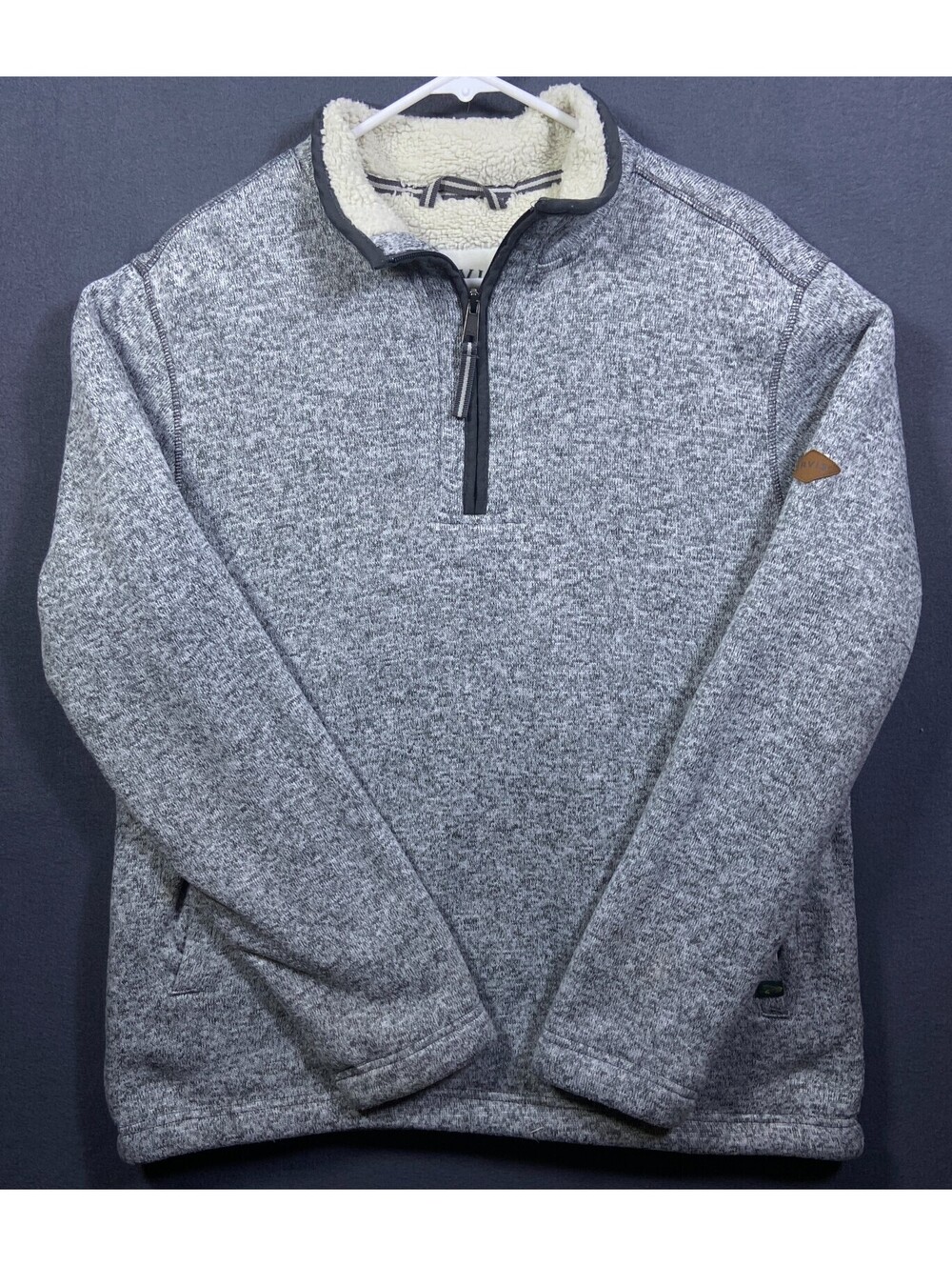 Orvis Sweater Men’s Medium Quarter Zip Sherpa Lined Pullover Preppy Classiccore